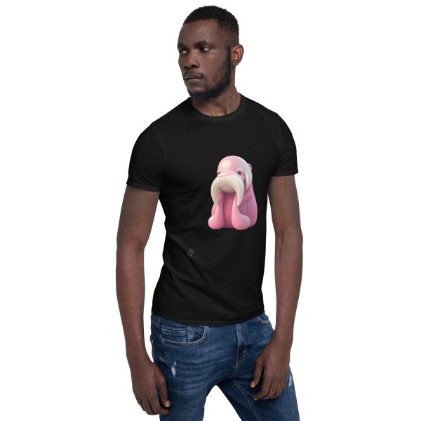 Santoni Shopping, tshirt, tshirts, t shirt, t shirts, t-shirt, t-shirts, Maglietta unisex a maniche corte - Tricheco rosa 1