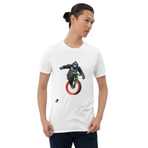 Maglietta unisex a maniche corte - Gorilla con monociclo 1
