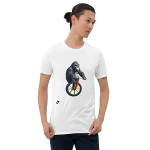 Maglietta unisex a maniche corte - Gorilla con monociclo 2