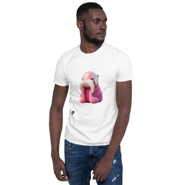 Santoni Shopping, tshirt, tshirts, t shirt, t shirts, t-shirt, t-shirts, Maglietta unisex a maniche corte - Tricheco rosa 1
